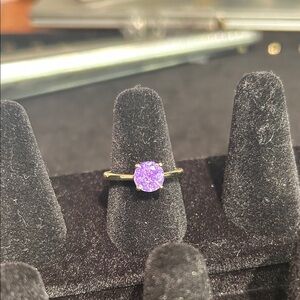 Elegant Gold Plated and Purple Ring